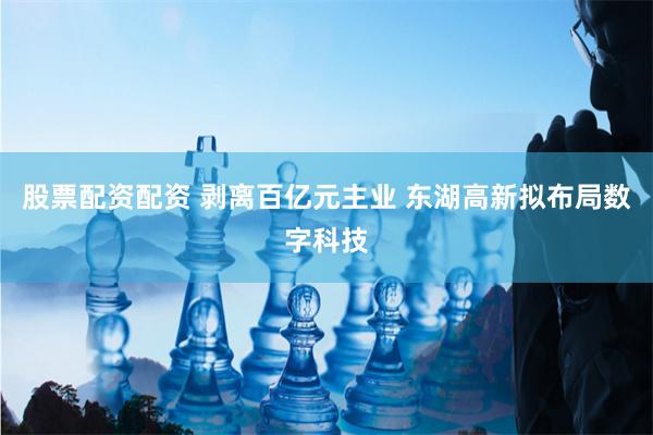 股票配资配资 剥离百亿元主业 东湖高新拟布局数字科技